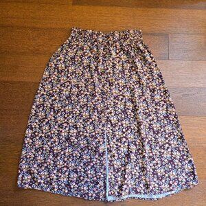 Premise Burgundy Floral Midi Skirt Women's Small
